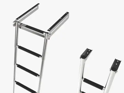 2 Boat Stainless Telescopic Folding Ladders 3D model