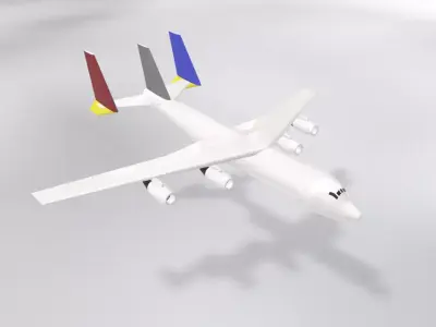 Fictional Tri-Tail Heavy Cargo Aircraft 3D model