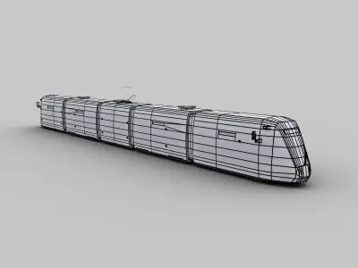 Low Poly Tram 13 Low-poly 3D model