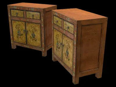 Chinese Furniture Low-poly 3D model