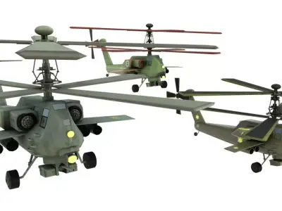 Helicopter for games Low-poly 3D model