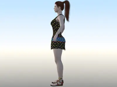 Charlotte Karelian Low-poly 3D model