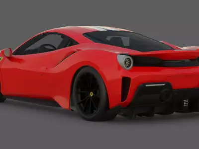 2019 Ferrari 488 Pista 3D Model  Track-Focused Perfection 3D model