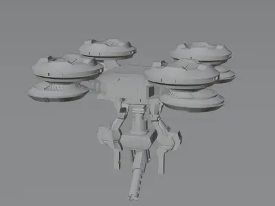 Sci-Fi Drone 3D model 4