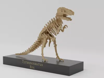 Wooden Trophy tyrannosaurus rex 3D model