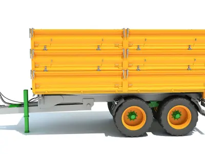 Farm Tractor Trailer 3D model