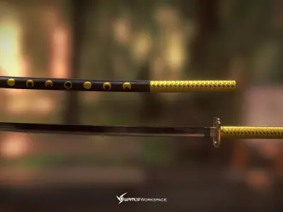 Touken Ranbu - Mikazuki Munechika Sword Free low-poly 3D model