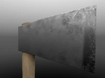 Metallic Axe Low-Poly PBR game ready Low-poly 3D model