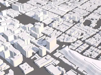 Urban highrise building building ancillary building commercial 3D model 14