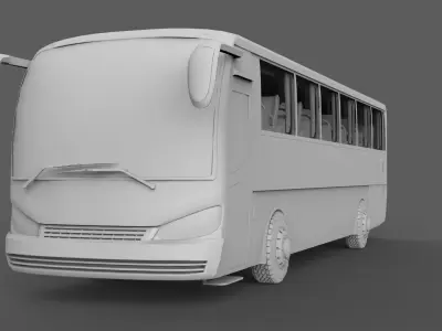 Bus 3d model Low-poly 3D model