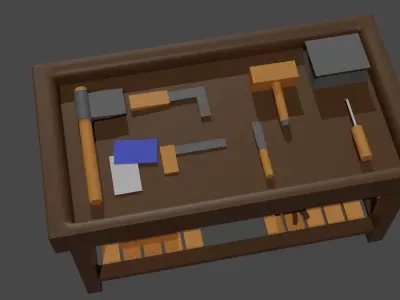 Low poly Tool Table  3D model