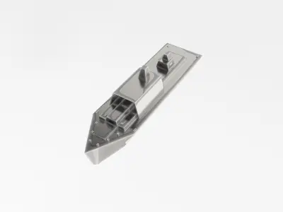 Cartoon Simple Warship v1 013 Low-poly 3D model