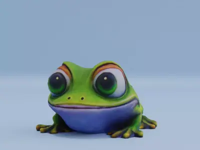 Frog Big Eyes Stylized Cute Low-poly 3D model