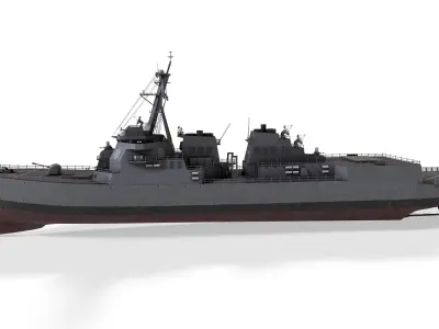 arleigh burke destroyer Low-poly 3D model
