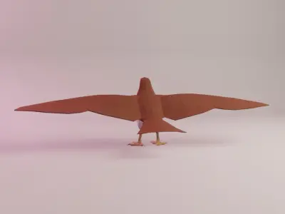 Mildred the Sharp-shinned Hawk Low-poly 3D model