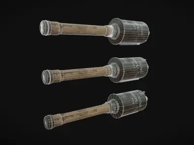 German M24 Stick Grenade 3D model
