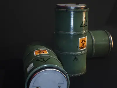 PBR Barrel  - Texture Variation  Low-poly 3D model