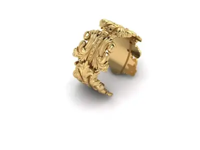 Antique ornate rose gold ring 3D print model