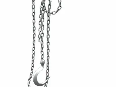 Industrial Hook with Chains 3D model