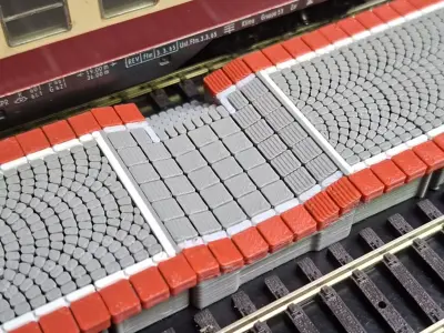 Double Edge Platform Crossings 1-87 FDM color 3D print model