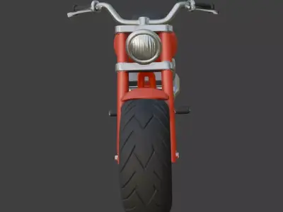 Cartoon Red Chopper Motorcycle 3D Model 3D model 3