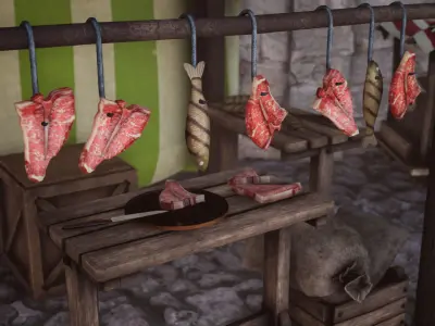 Ultimate Medieval Market  40 Variations Low-poly 3D model
