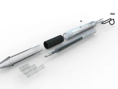 Ballpoint pen 3D model buy