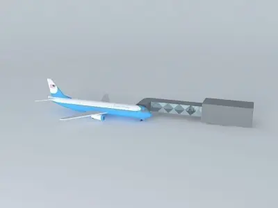 Jetway; Airplane Boarding Scene Free 3D model