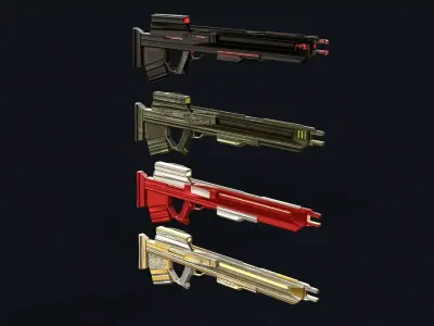 Cyborg Plasma Rifle Low-poly 3D model