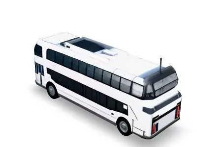 Modern White DoubleDecker City Bus Low-poly 3D model