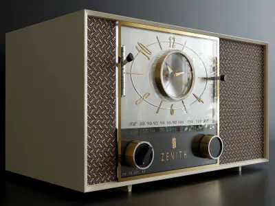 Vintage Zenith F 728 Clock Radio 3D model