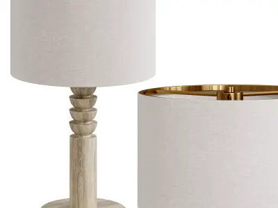 Lathe Table Lamp By Arhaus 3D model