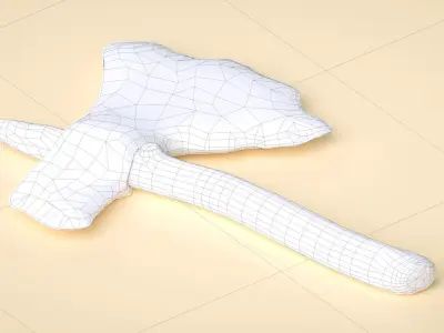 axe stone axe Low-poly 3D model