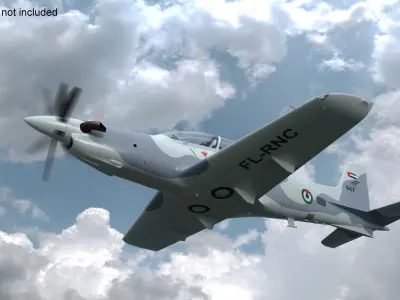 Training Aircraft Pilatus PC-21 Grey Rigged for Maya 3D model