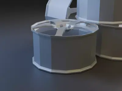 LowPoly basic JDM style rims Low-poly 3D model