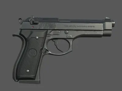 Simple3D Beretta 92 01 Low-poly 3D model