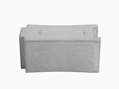 Concrete Traffic Barrier 02 Low-poly 3D model