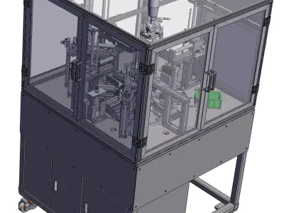 Automated water washing label machine 3D model