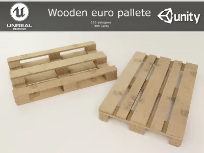 Euro Pallet Low-poly 3D model purchase