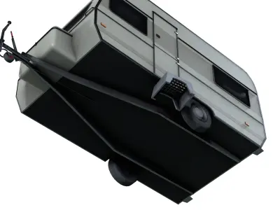 Caravan Trailer 6M Low-poly 3D model