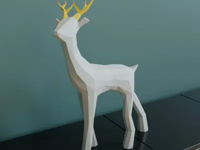 Reindeer low poly 3D model