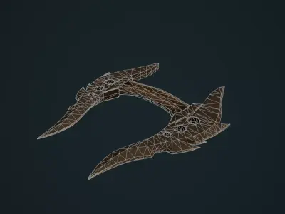 Twinblade - Fantasy knife  Low-poly 3D model