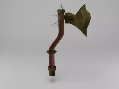 low-poly fantastic battle axe Low-poly 3D model