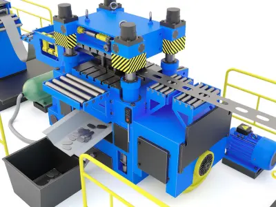 Industrial mechanical press-stamping machine tool AV6230 3D model