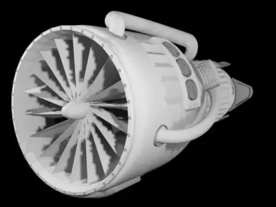Jet Engine Free low-poly 3D model