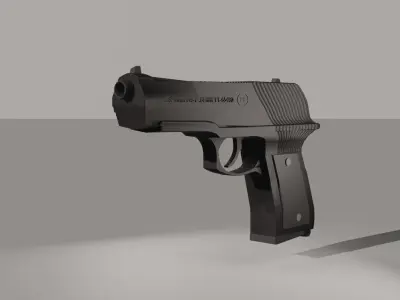 Pistol gun Low-poly 3D model