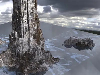 Frozen Christmas Tower Mountain formations 3D model 3D model
