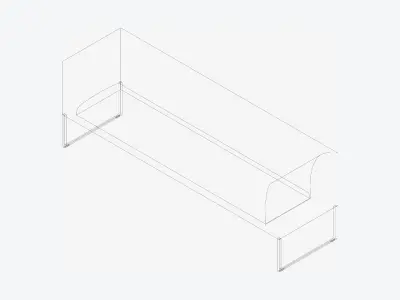 Furniture - Bench - Contemporary - Line - Type 8 Low-poly 3D model