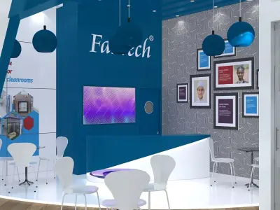 Exhibition Stand Stall Two Side Open 11X5 3D model