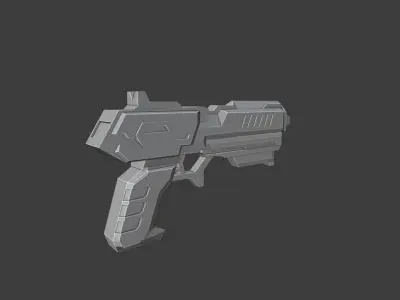 sci-fi gun Free low-poly 3D model purchase